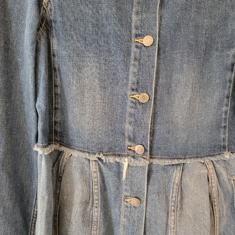 Gap Blue Denim Peplum Jacket Size Medium Tall NWT - Picture 5 of 6